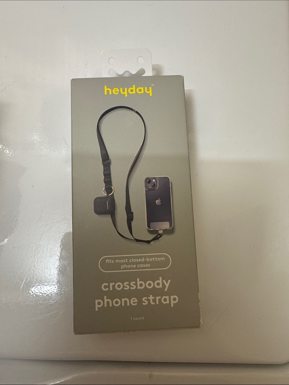 heyday Black Crossbody Phone Strap with Adjustable Clip